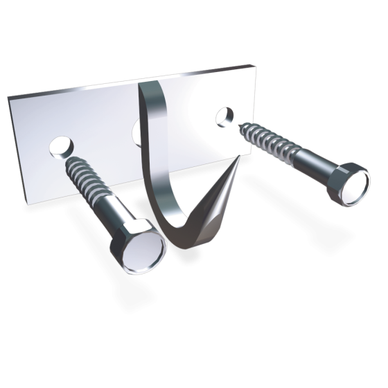 Fricosmos Gancho forjado inox para atornillar 135x16 mm