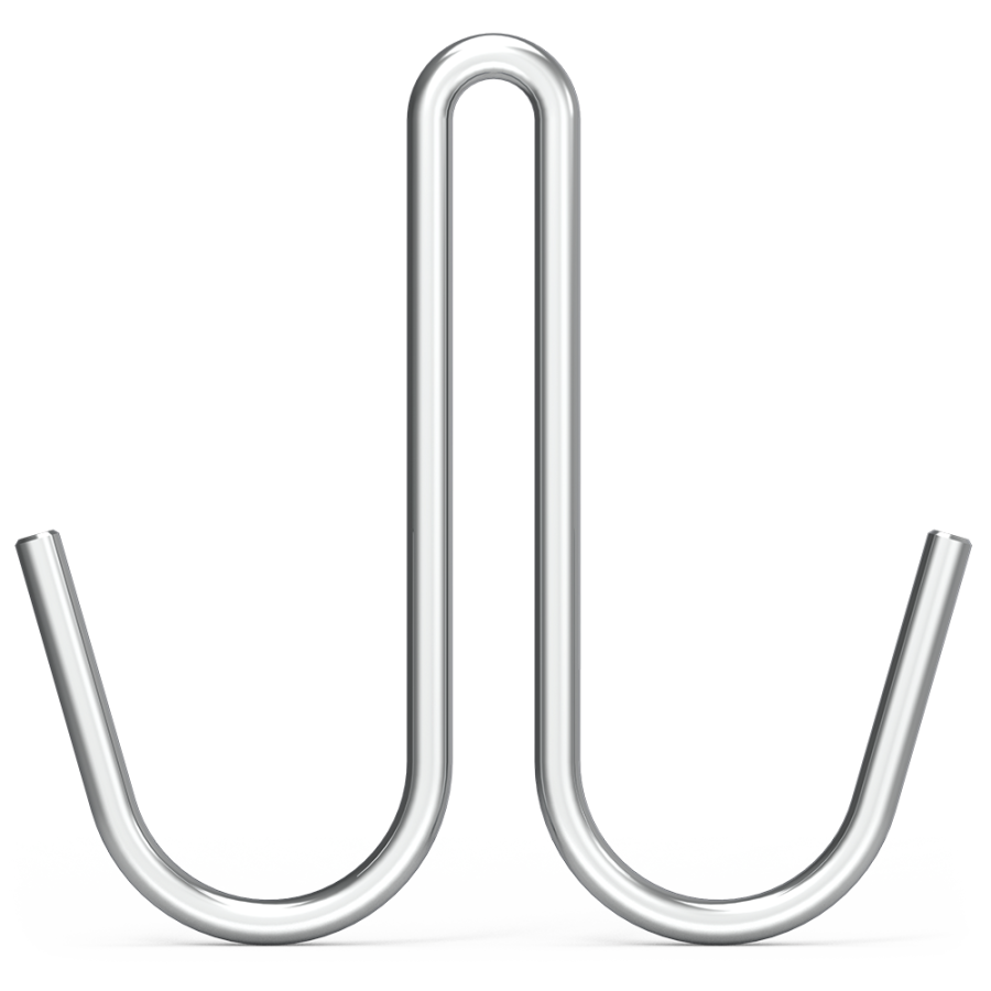 Fricosmos Gancho de varilla inox J doble 160x9x5 mm