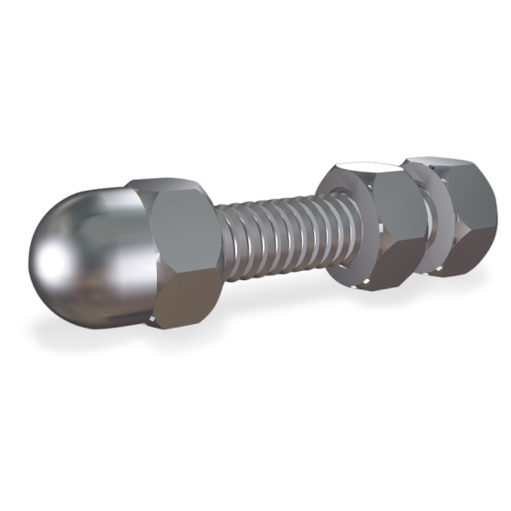 Fricosmos Tornillo pasante inox M8 con tuerca y contratuerca