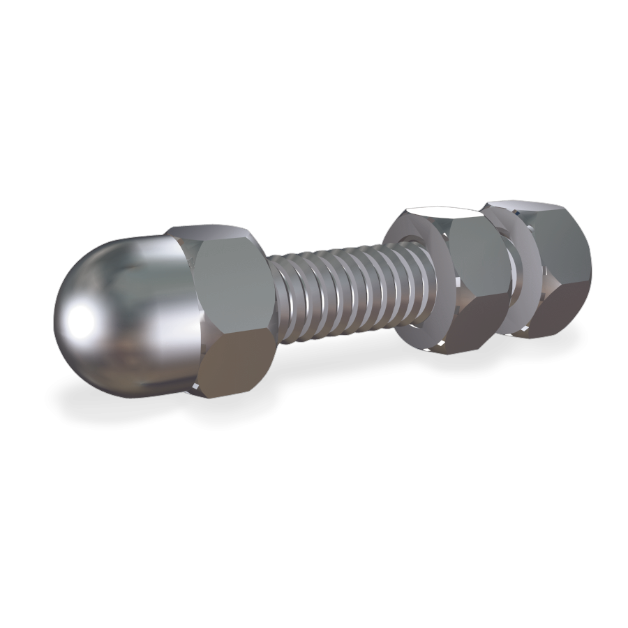Fricosmos Tornillo pasante inox M8 con tuerca y contratuerca