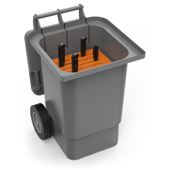 Fricosmos Contenedor para Transporte de Cuchillos con Ruedas