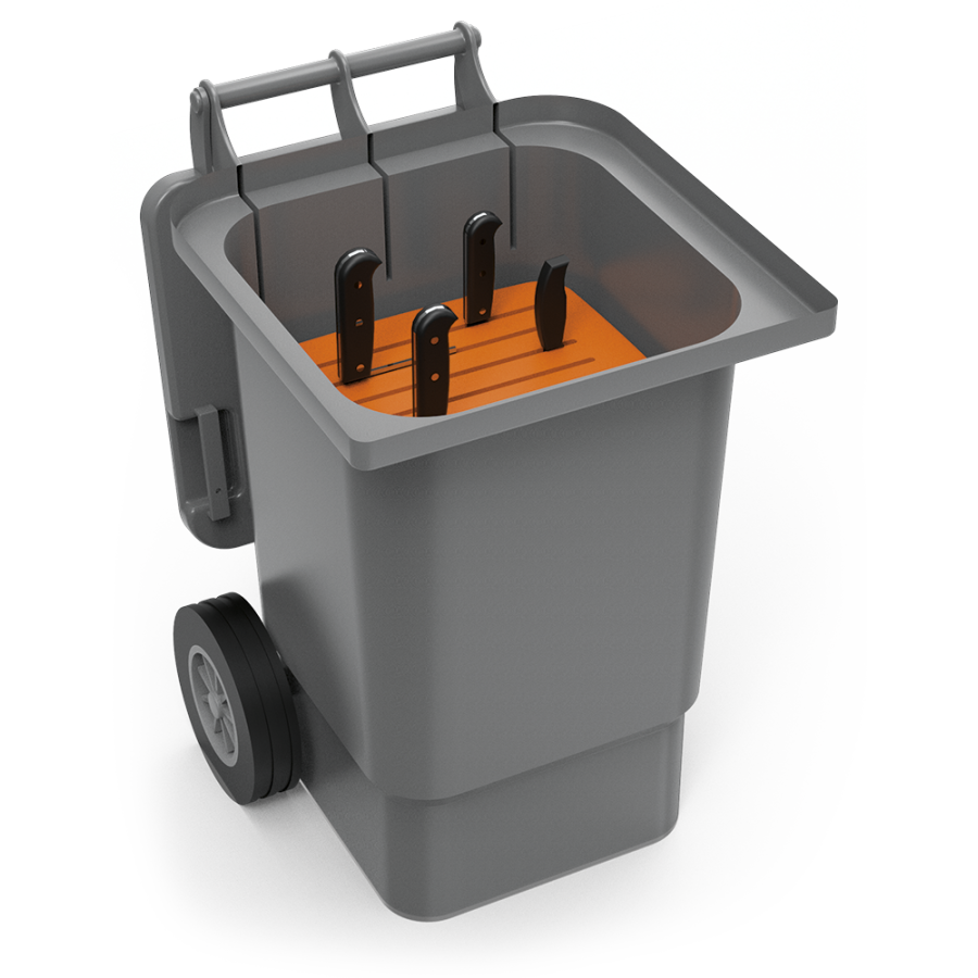 Fricosmos Contenedor para Transporte de Cuchillos con Ruedas