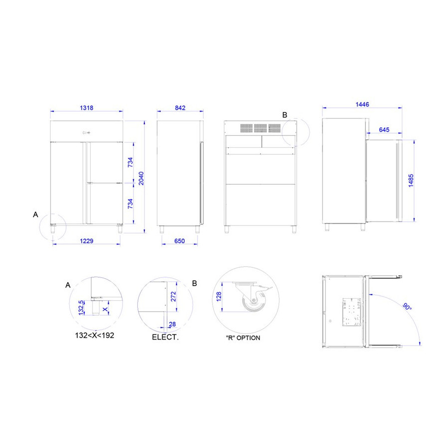 Armario Inox GN 2/1 Refrigerado APG-1404 HC
