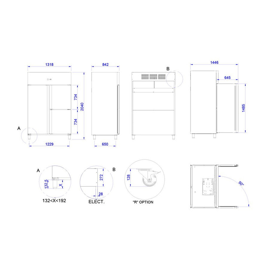 Armario Inox GN 2/1 Refrigerado APG-1402 HC