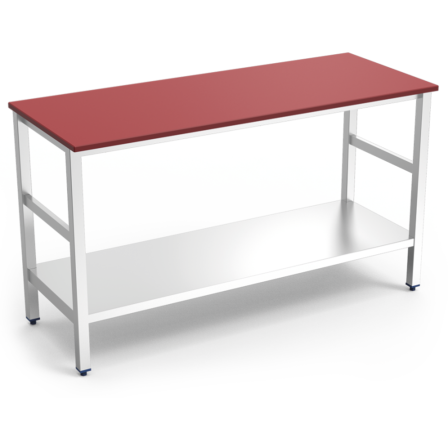 Fricosmos - Mesa central con entrepaño y encimera roja