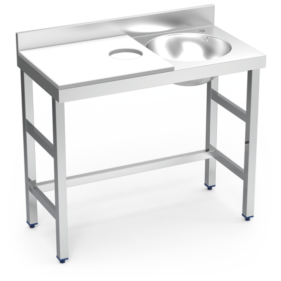 Fricosmos Mesa Inox de Preparación y Lavado Blanca 1000 mm