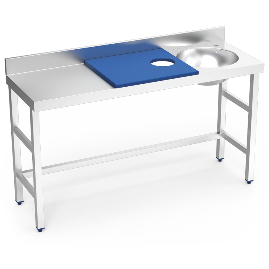 Fricosmos Mesa de Preparación y Lavado Inox Azul Cubeta Derecha