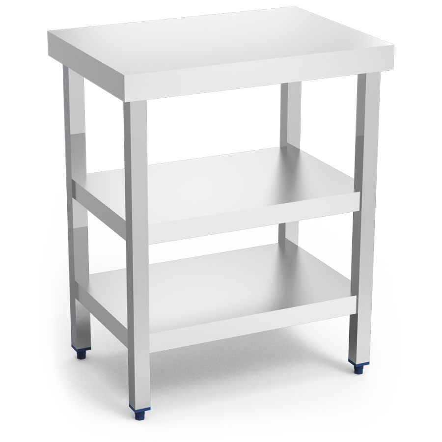 Fricosmos Mesa inox con 2 entrepaños para cortadoras de fiambre
