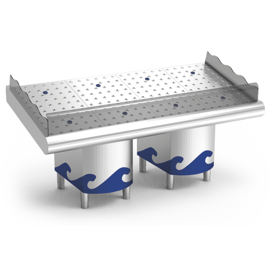 Fricosmos Mostrador de pescadería 2 m con soportes