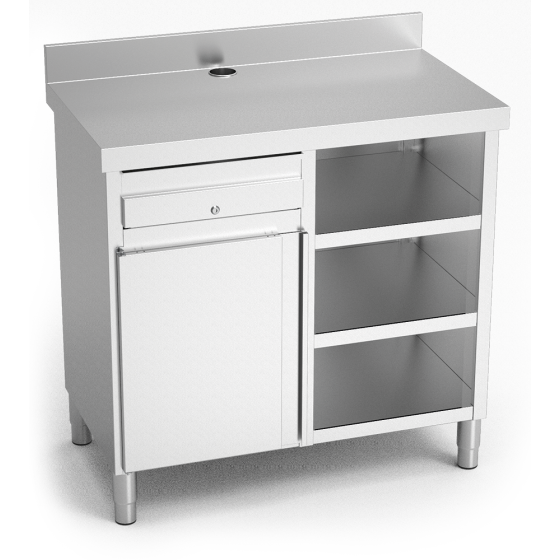 Fricosmos mueble cafetero inox con cajón y 3 entrepaños