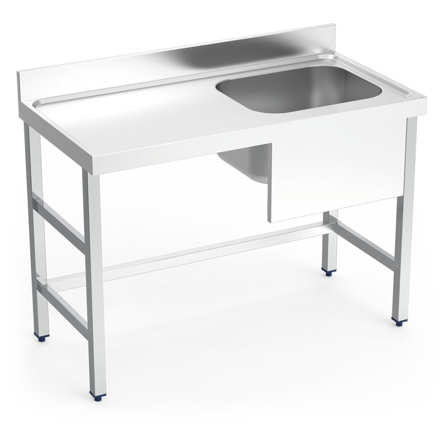 Fricosmos Mesa mural inox Chef con cubeta derecha 1200x700 mm
