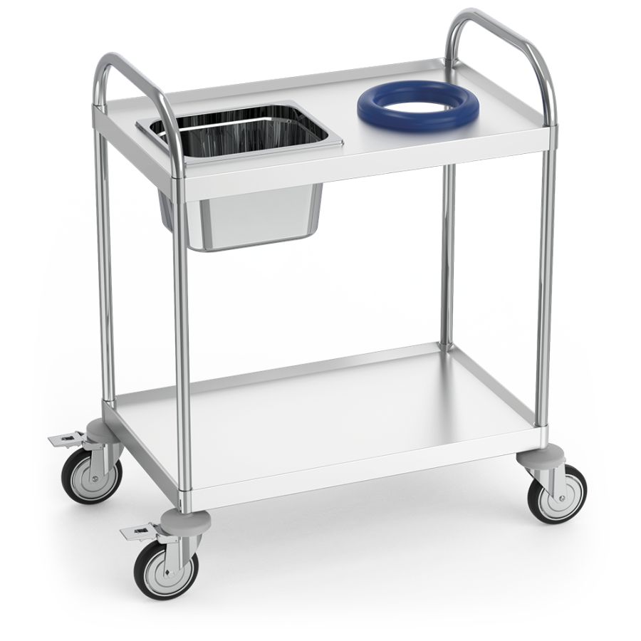 Fricosmos Carro de recogida inox con 2 entrepaños