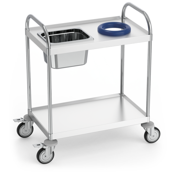 Fricosmos Carro de recogida inox con 2 entrepaños