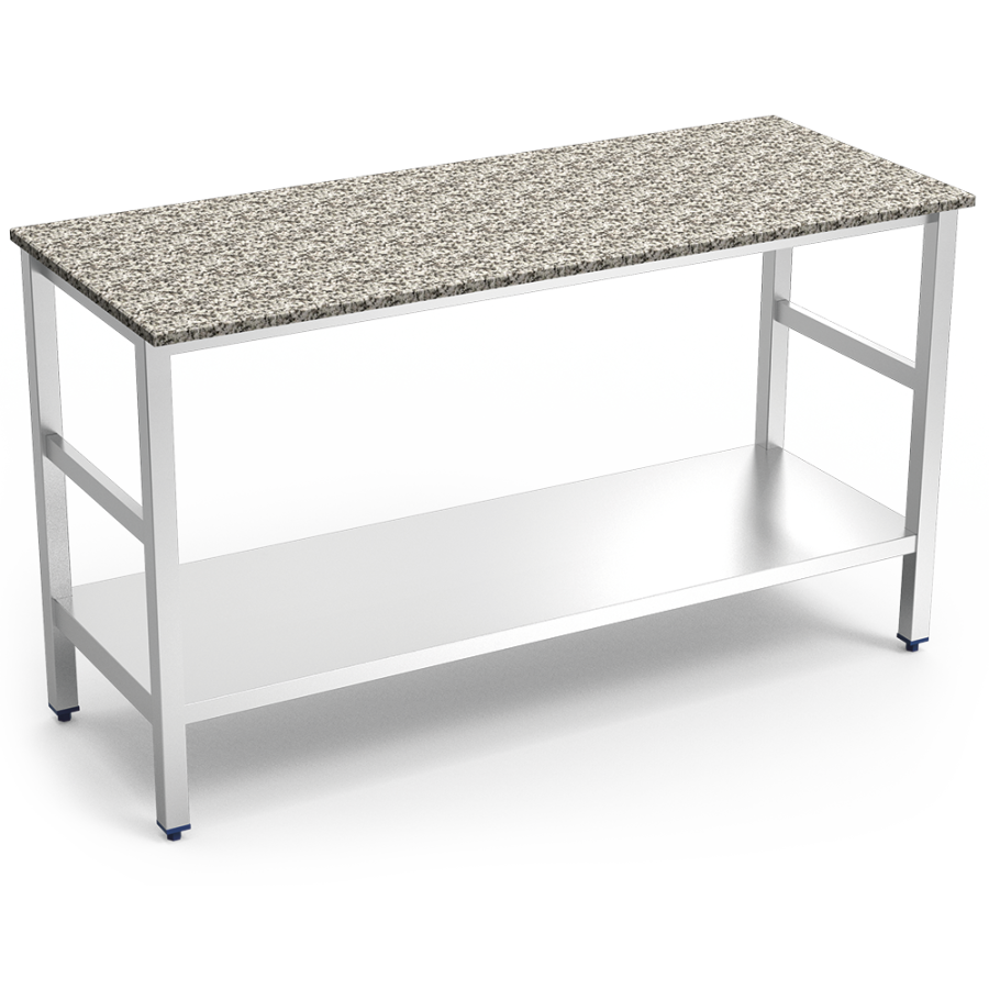 Fricosmos Isla de Cocina Inox con Encimera de Granito