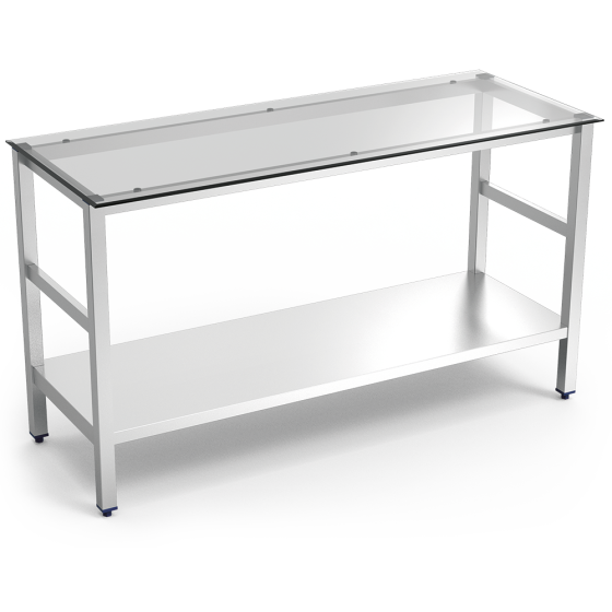 Fricosmos Mesa central inox con cristal translúcido profesional