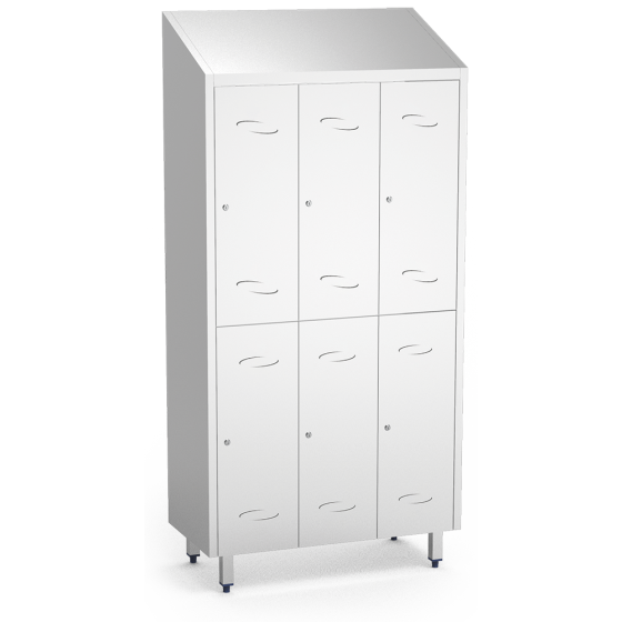 Fricosmos Taquilla inox 6 puertas con 12 perchas