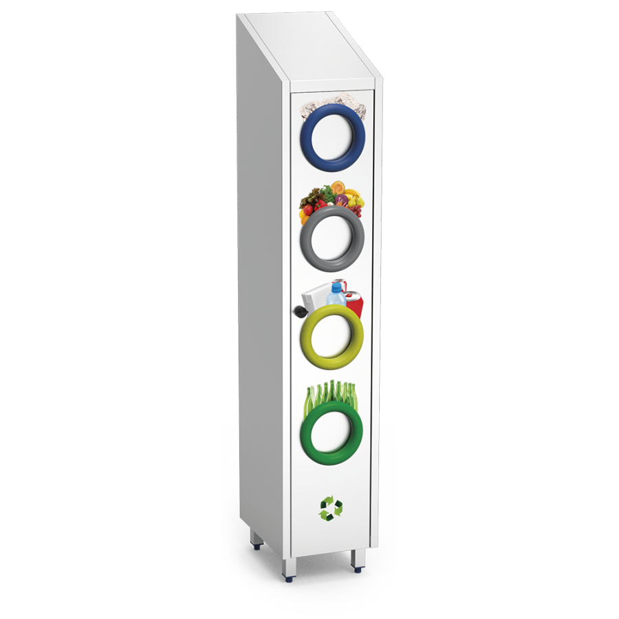 Fricosmos Contenedor de reciclaje vertical 370x480x2010 mm