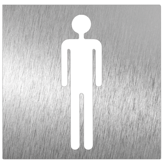 Fricosmos Pictograma inox Aseo Hombre 120x120x1,5 mm