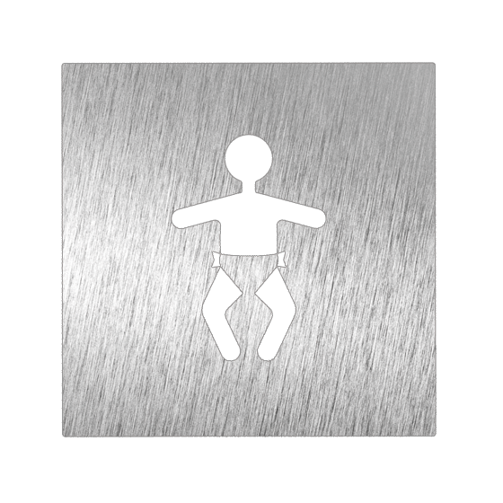 Fricosmos pictograma inox cambia bebés 120x120x1,5 mm