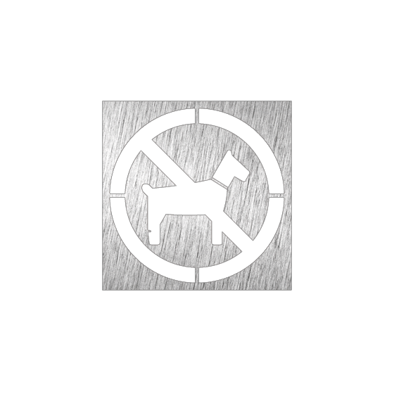 Fricosmos Pictograma inox Prohibido animales 120 x 120 mm