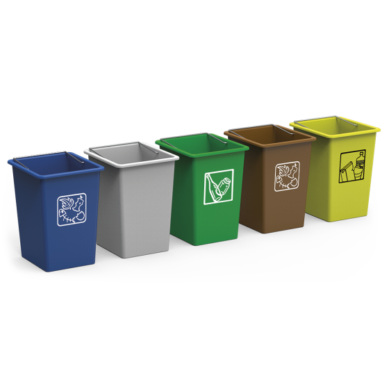 Contenedor AMARILLO de desperdicios y reciclaje 26 litros