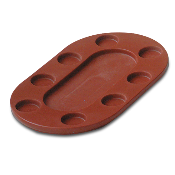 Fricosmos Salsera oval para 8 salsas de fibra roja