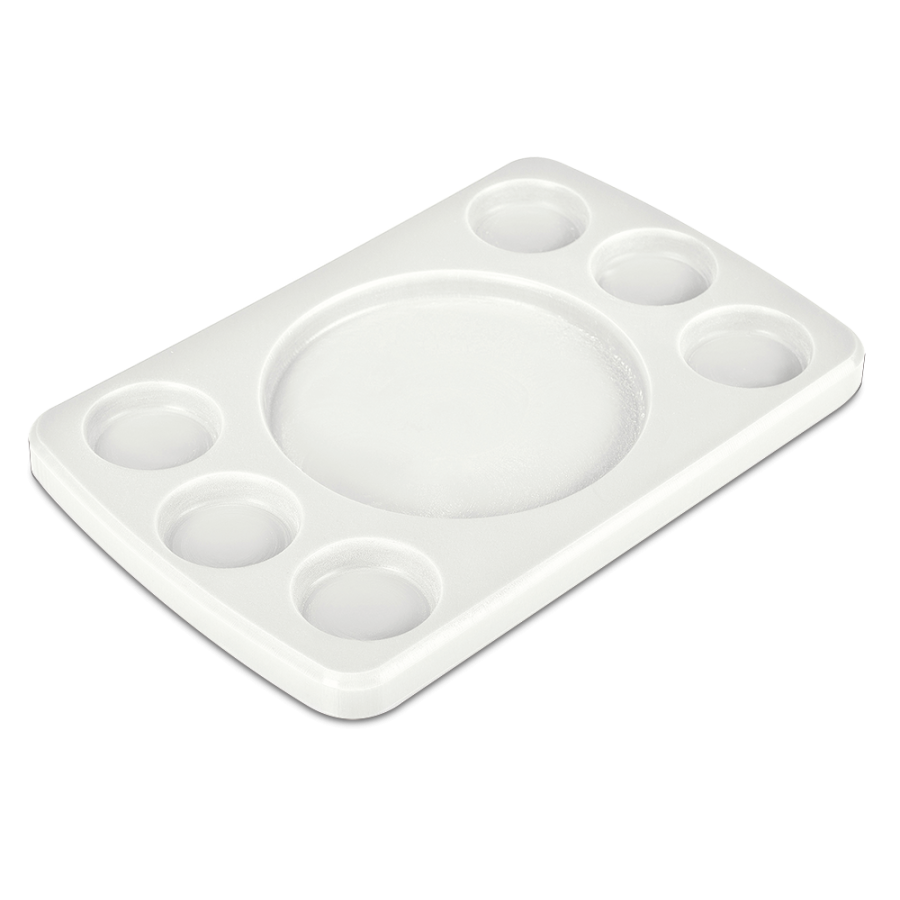 Fricosmos - Salsera rectangular de fibra blanca para 6 salsas