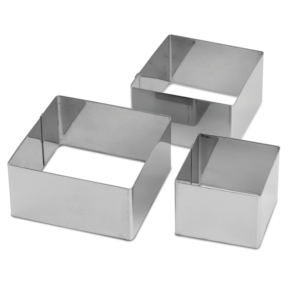 Fricosmos Molde cuadrado de acero inoxidable 60x60x45 mm
