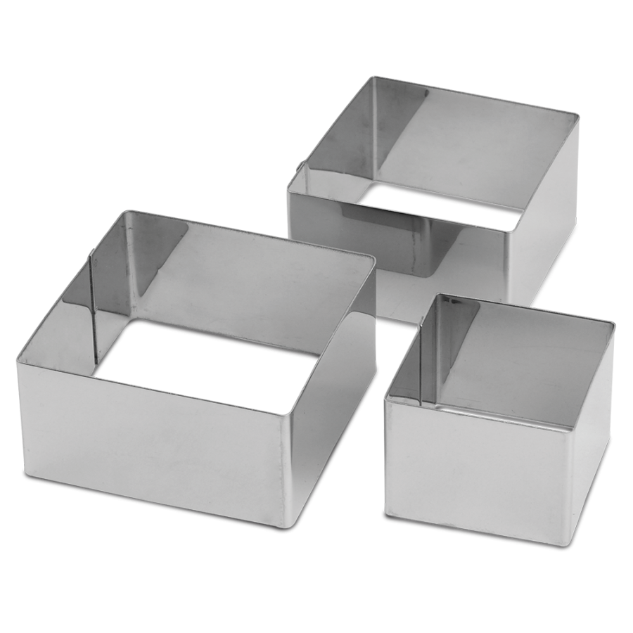 Fricosmos Molde cuadrado de acero inoxidable 60x60x45 mm