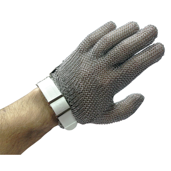 Fricosmos Guante de malla inox reversible azul talla L