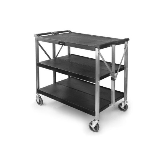 Carro de Servicio Plegable | 3 Bandejas | Acero Inox y Polipropileno Libre de BPA | Capacidad 90 kg | 93 x 51 x 93,5 cm