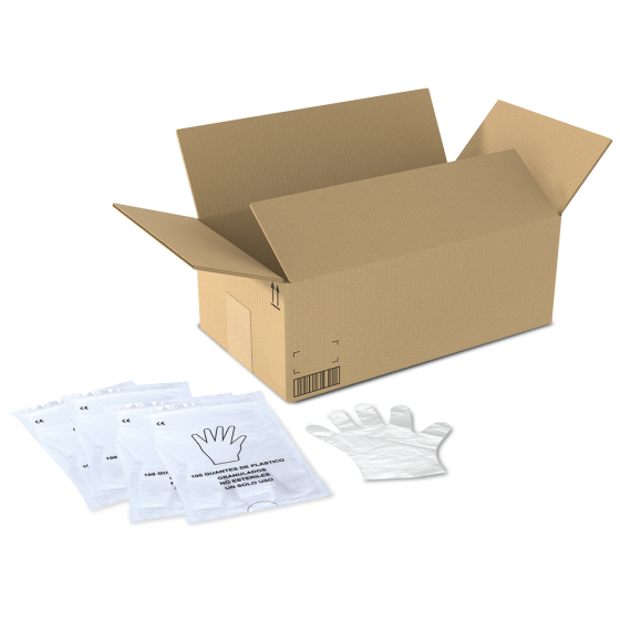 Fricosmos - Caja de 10.000 guantes desechables transparentes