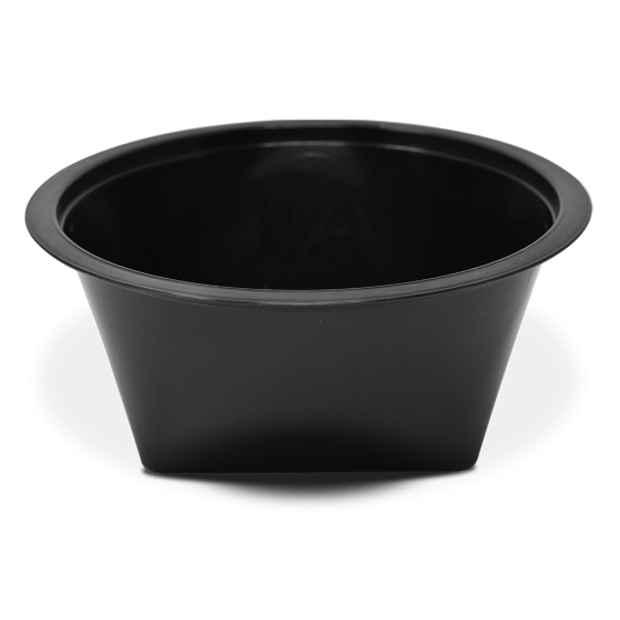 Fricosmos - Envase take away redondo negro con tapa BPA-Free