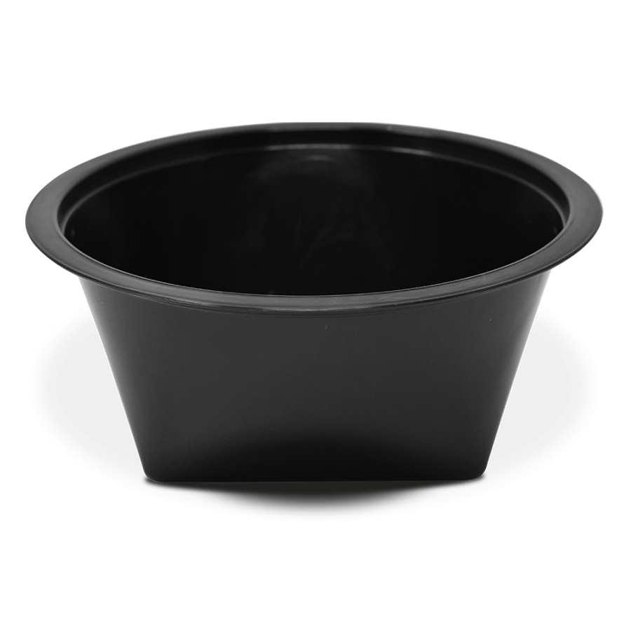 Fricosmos - Envase take away redondo negro con tapa BPA-Free