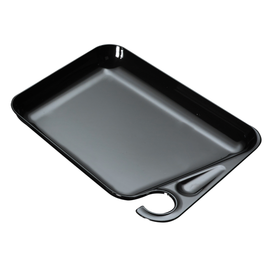 Fricosmos Plato de plástico negro para fiestas y eventos