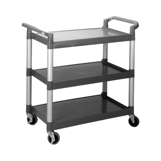 Carro de Servicio Black | 3 Bandejas | Polietileno (PE) Libre de BPA | 103 x 49 x 95 cm | Profesional