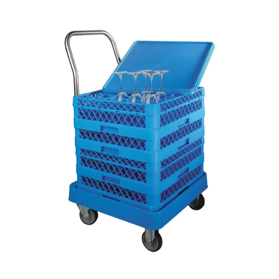 Carro Portacestas con Asa | Capacidad 4 Cestas | Polipropileno Libre de BPA | 55 x 57 x 80 cm | Profesional