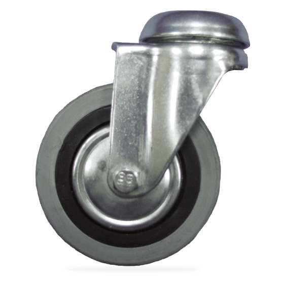 Fricosmos Rueda galvanizada sin freno Ø125 mm de acero y goma