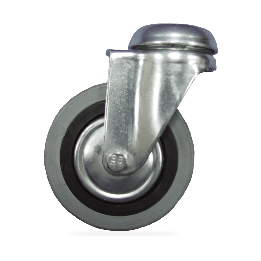 Fricosmos Rueda galvanizada sin freno Ø125 mm de acero y goma