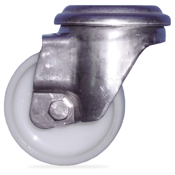 Fricosmos Rueda Inox Nylon Giratoria Sin Freno Ø125 mm