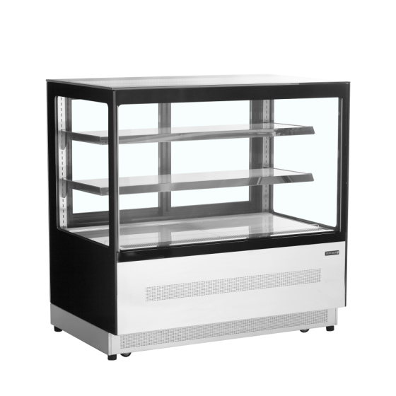 Vitrina de Exposición TEFCOLD LPD1200F/BLACK | Cristal Plano y Acero Inox | 1205x745x1209 mm | Capacidad 191 L | Clase D