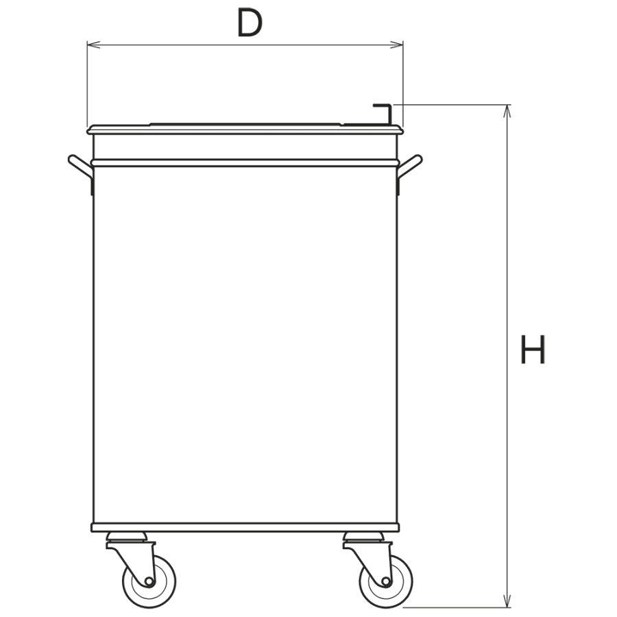 Fricosmos Contenedor inoxidable con tapa y ruedas 50 l