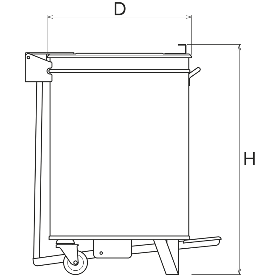 Fricosmos Contenedor Inox con Tapa y Pedal 75 Litros