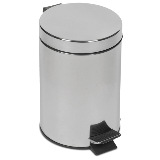 Fricosmos Papelera Inox con Tapa y Pedal de 5 Litros