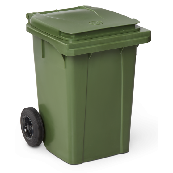 Fricosmos Contenedor de desperdicios verde con tapa y ruedas