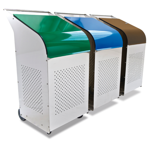 Fricosmos Contenedor profesional para reciclado con tapa verde