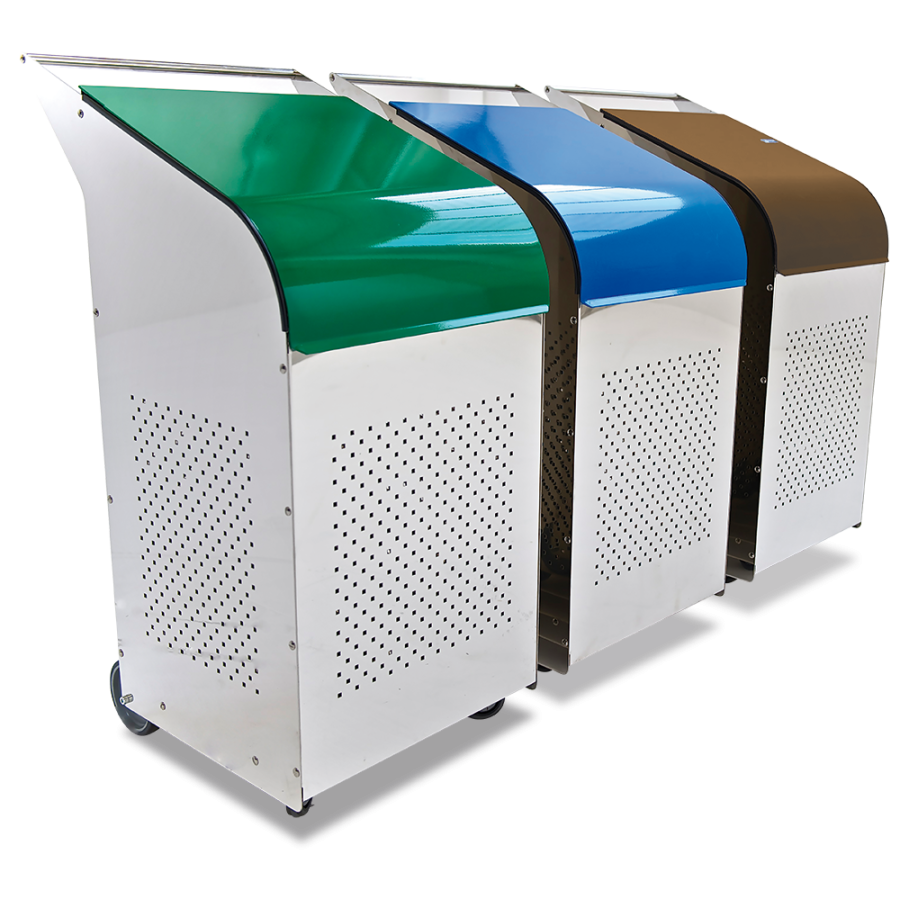 Fricosmos Contenedor profesional para reciclado con tapa verde