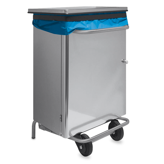 Fricosmos Papelera inox 70 litros con tapa y pedal