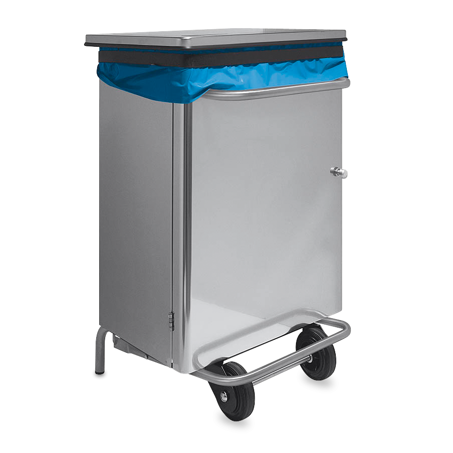 Fricosmos Papelera inox 70 litros con tapa y pedal