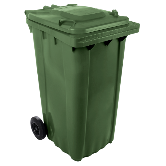 Fricosmos Contenedor de desperdicios verde con tapa y ruedas